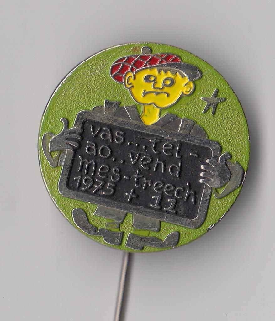 Carnaval Mestreech 1986 Groen Maastricht speldje, Gebruikt, Niet vindbaar, Niet vindbaar, Speldje of Pin