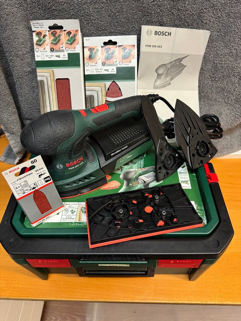 Bosch PSM 200 AES Multischuurmachine (200 W, in SystemBox M), Ophalen of Verzenden, Zo goed als nieuw, Minder dan 600 watt, Overige typen
