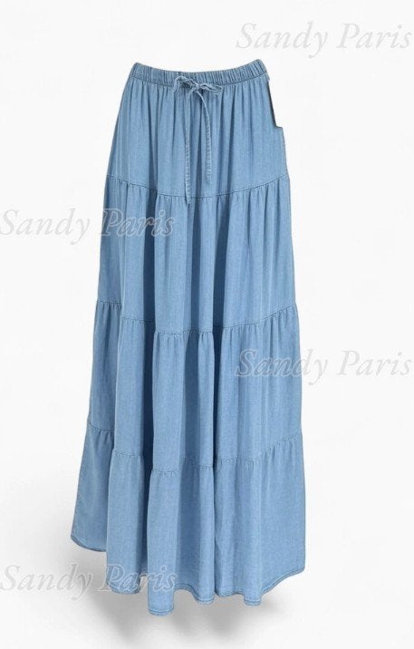 Strokenrok spijkerrok rok boho blauw denim 36 46 1 maat, Kleding | Dames, Maat 38/40 (M), Blauw, Nieuw, Ophalen of Verzenden