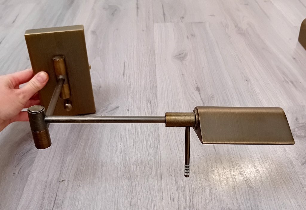 2 koperen wandlampen, Verzenden