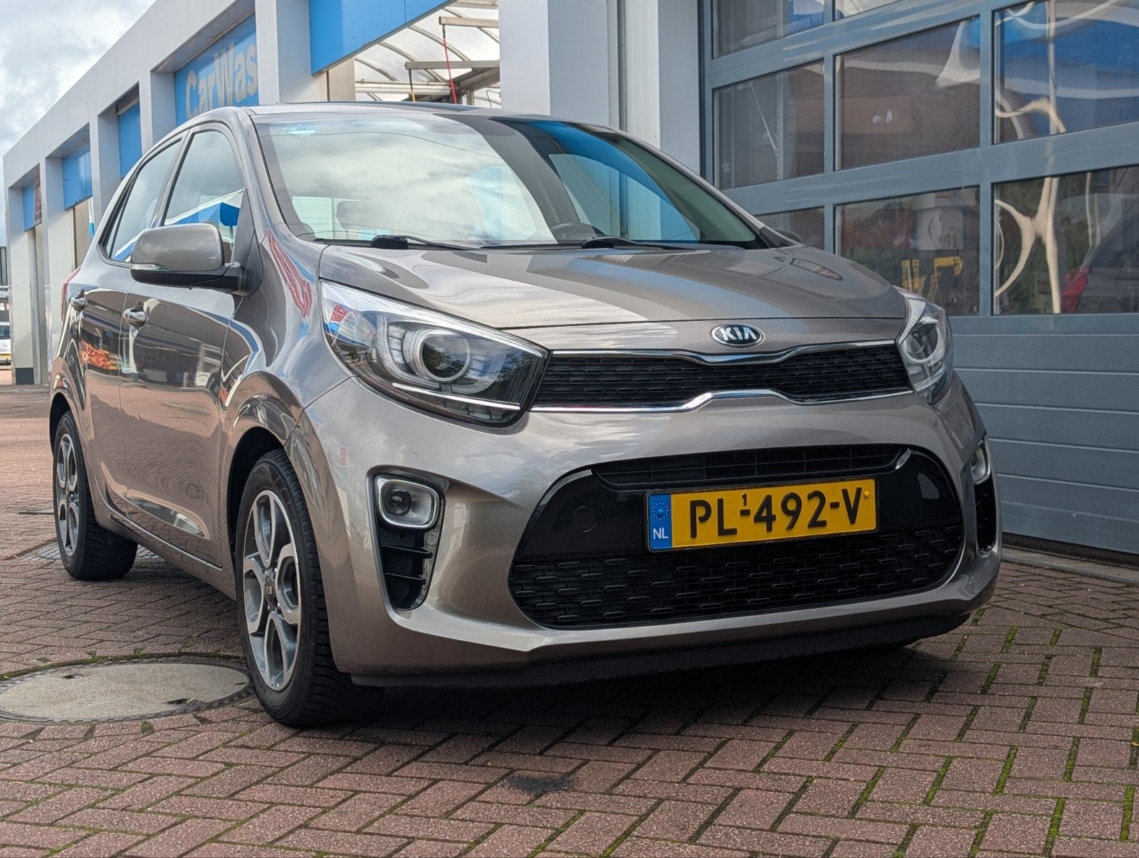 Kia Picanto 1.0 Cvvt 67pk 5-zits 2017 Grijs, Auto's, Voorwielaandrijving, Stof, Zwart, Bruin