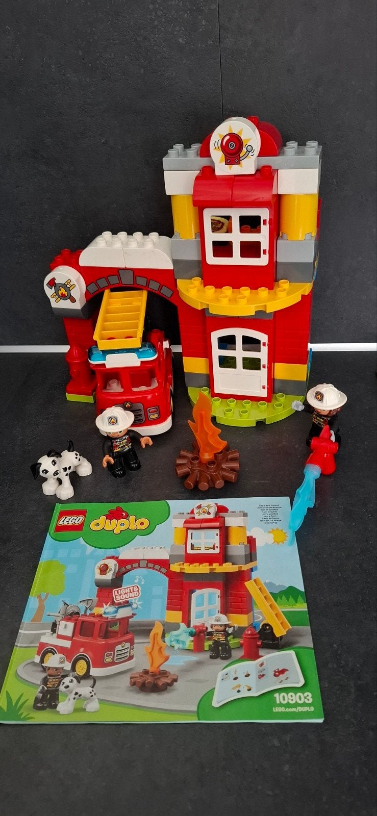 LEGO Duplo Brandweerkazerne 10903 - Compleet en Werkend, Ophalen, Zo goed als nieuw