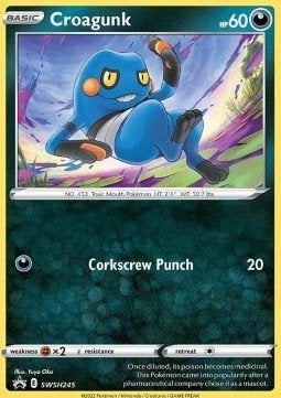 Croagunk SWSH245 - Black Star Promo - NM, Ophalen of Verzenden, Zo goed als nieuw, Losse kaart