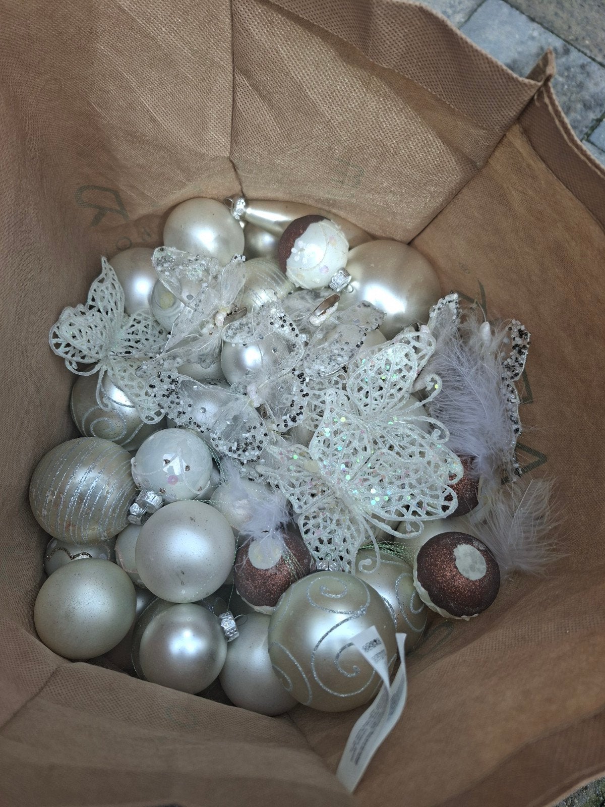 lichte kleur kerstballen, vlinders, vogels, Diversen, Kerst, Ophalen of Verzenden, Gebruikt
