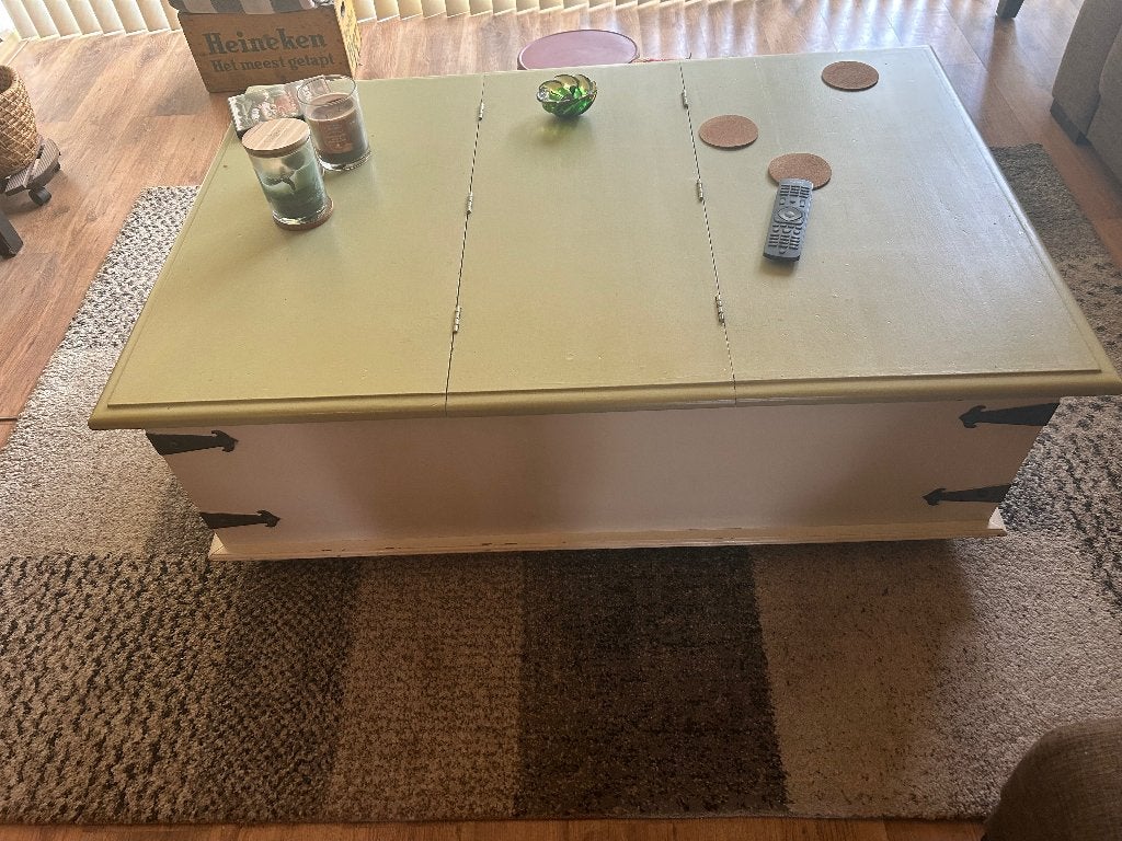 Salontafel/opbergkist, Ophalen, Gebruikt, 50 tot 100 cm, 100 tot 150 cm