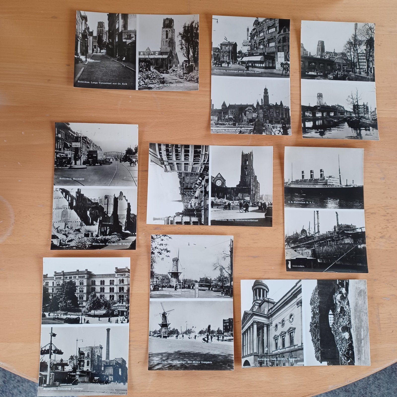 Set van 8 historische Rotterdamse ansichtkaarten, Ophalen of Verzenden, 1940 tot 1960, Ongelopen