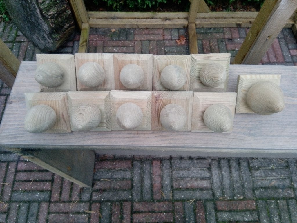 set van 11 houten paalornamenten peervorm, nieuw, Ophalen of Verzenden, Nieuw, Minder dan 180 cm, Palen