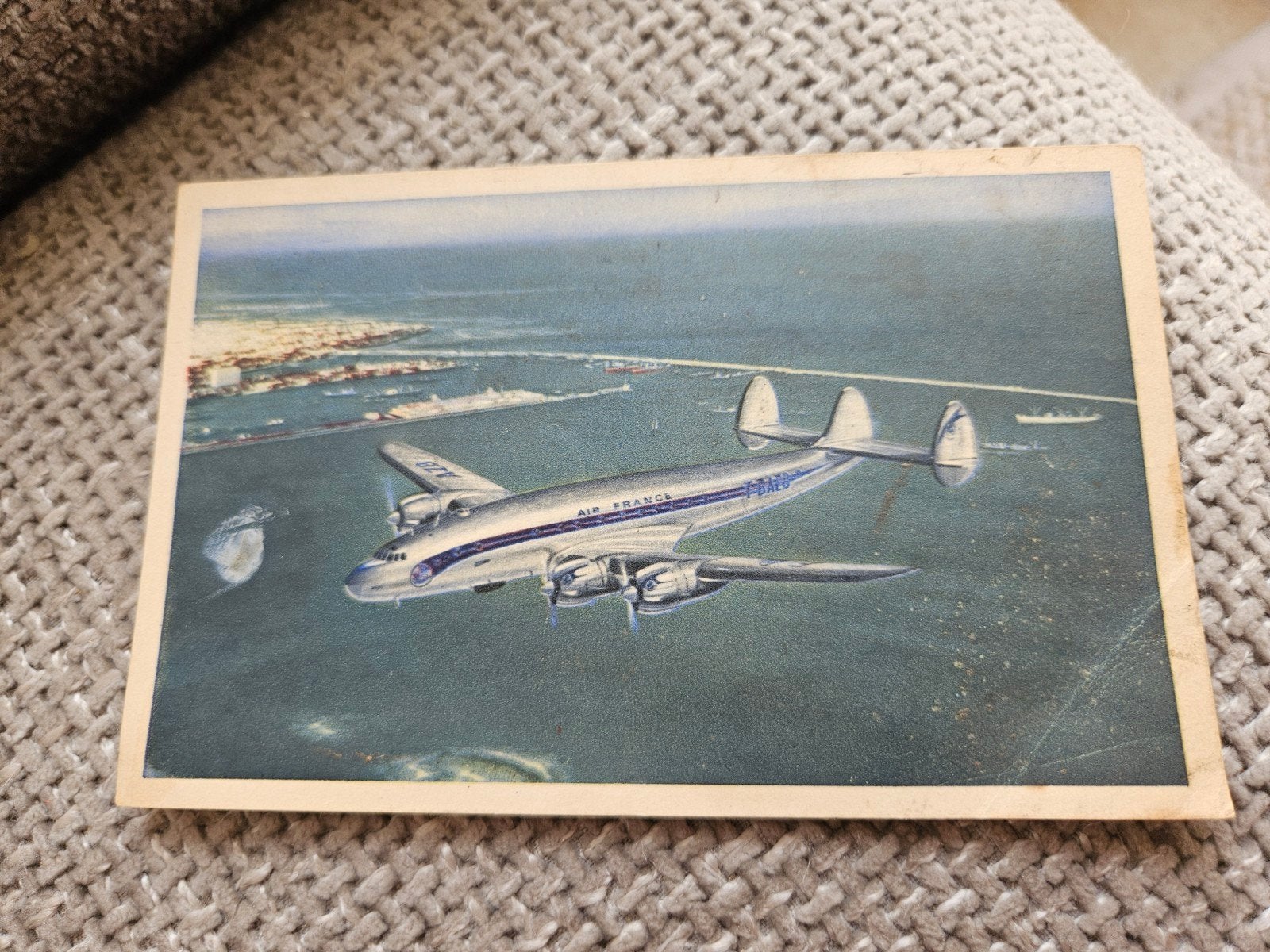 Lockheed Constellation Air France Ansichtkaart, Verzamelen, Ophalen of Verzenden