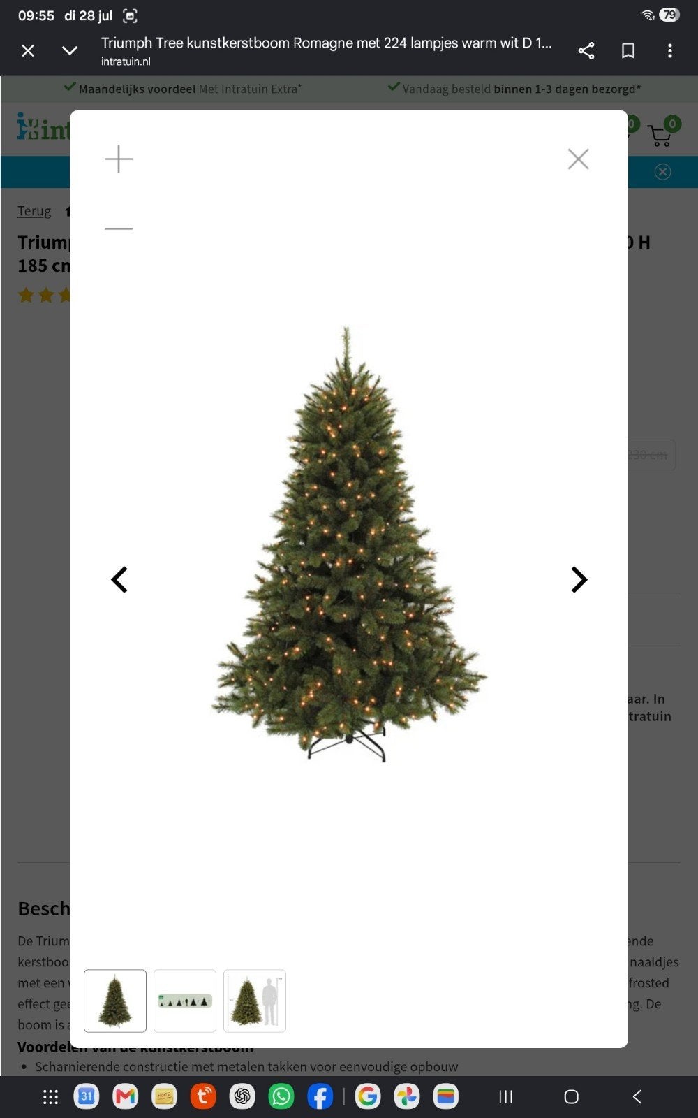 Triumph "Romagne" kunstkerstboom 185cm met verlichting


De, Ophalen, Zo goed als nieuw