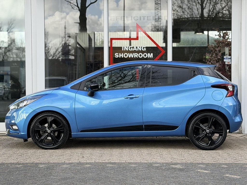 NISSAN Micra 1.0 IG-T 92pk N-Sport | Navigatie | LED | Apple, 1043 kg, Gebruikt, Blauw, Traction-control