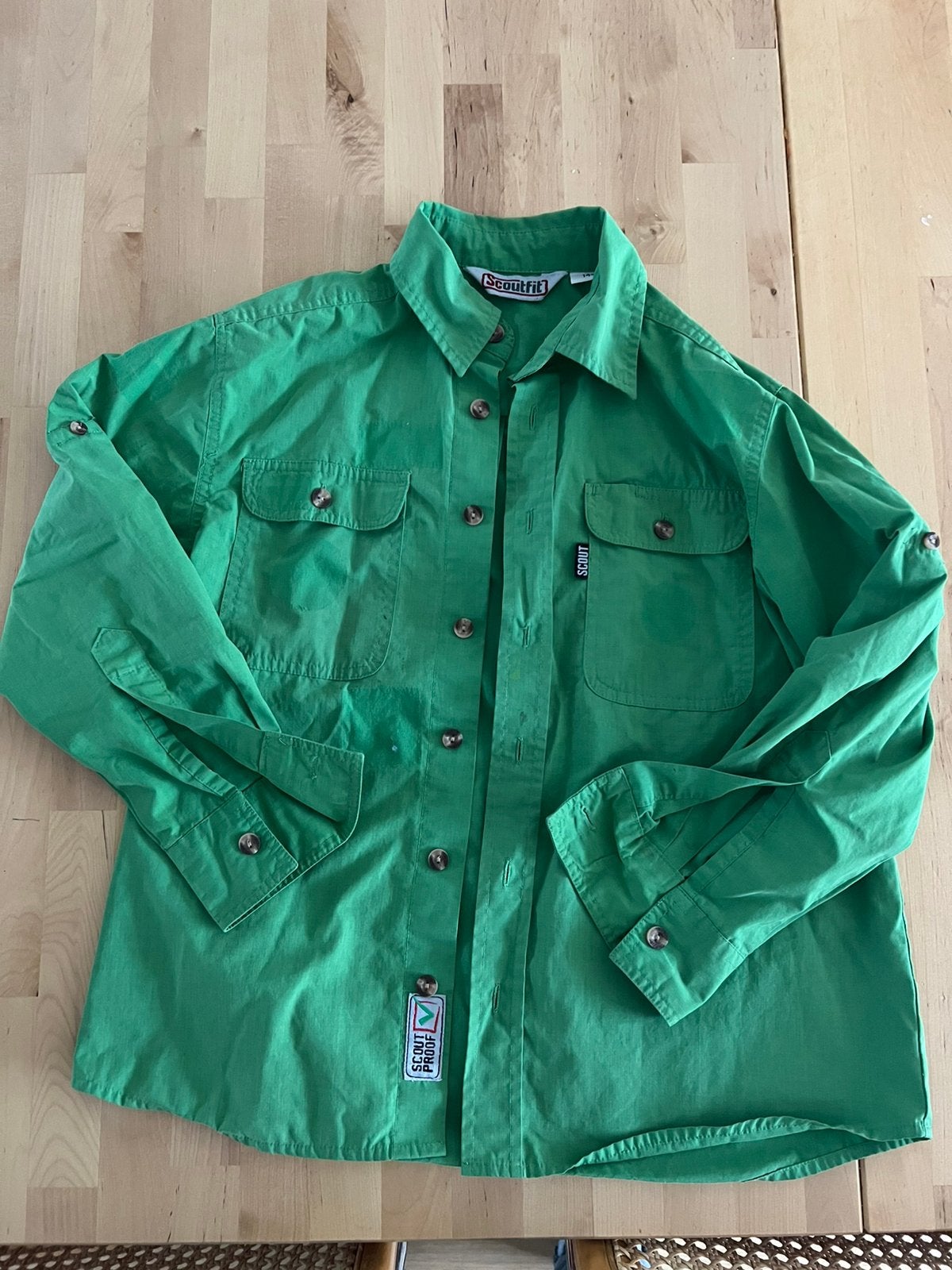 Scoutfit scouting blouse welpen groen 140., Ophalen of Verzenden, Gebruikt, Jongen of Meisje, Overhemd of Blouse