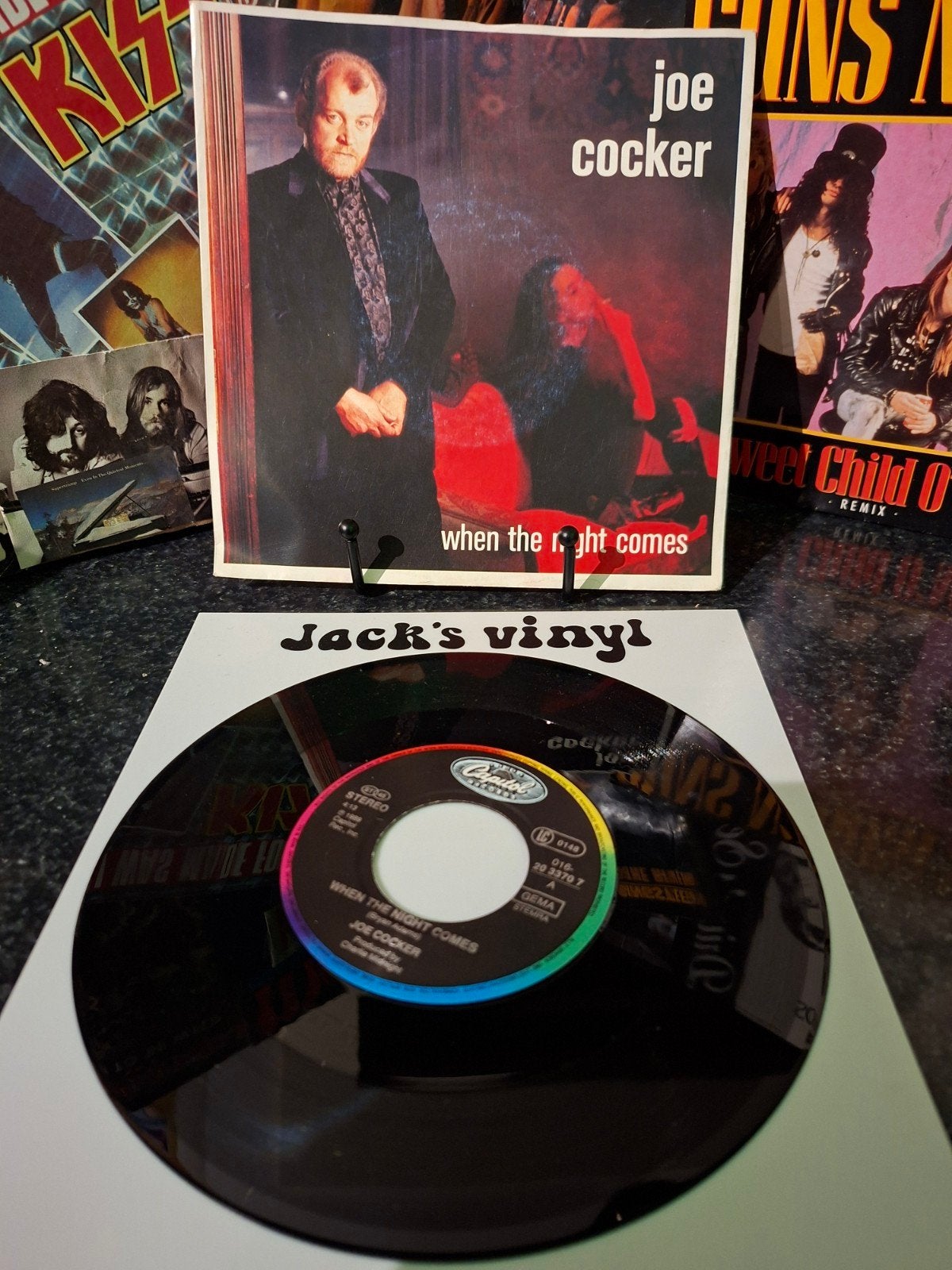 Joe Cocker - When The Night Comes  1989, 7 inch, Ophalen of Verzenden, Overige typen, Fotohoes