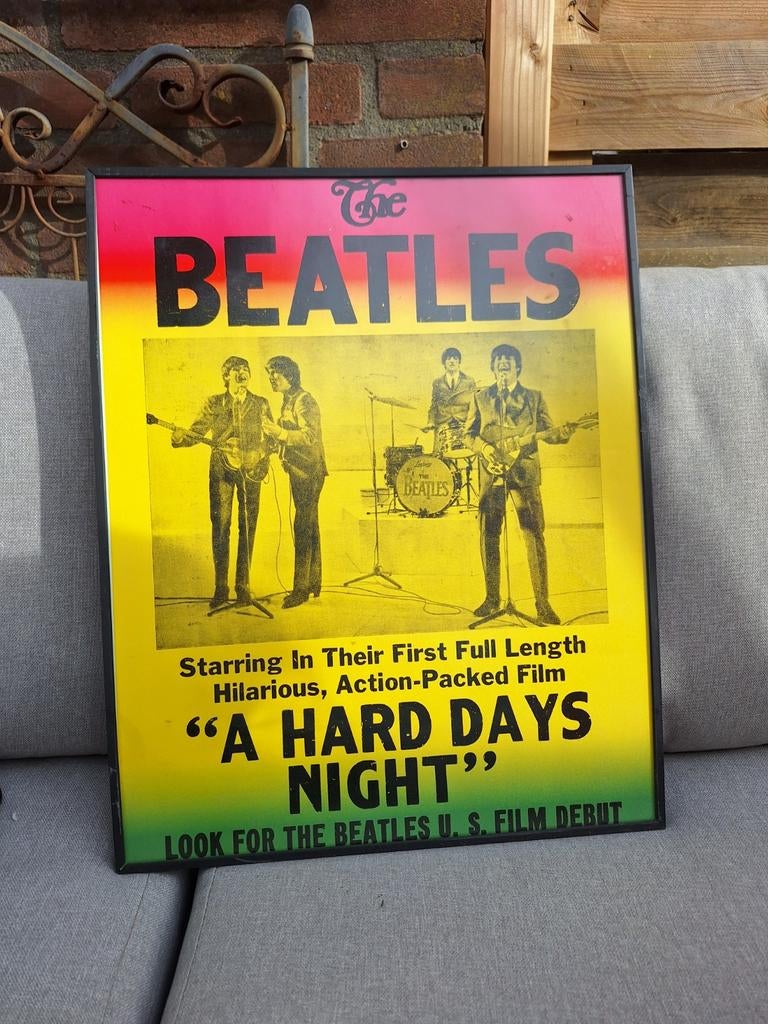 The Beatles "A Hard Day's Night" poster in lijst, Ophalen of Verzenden