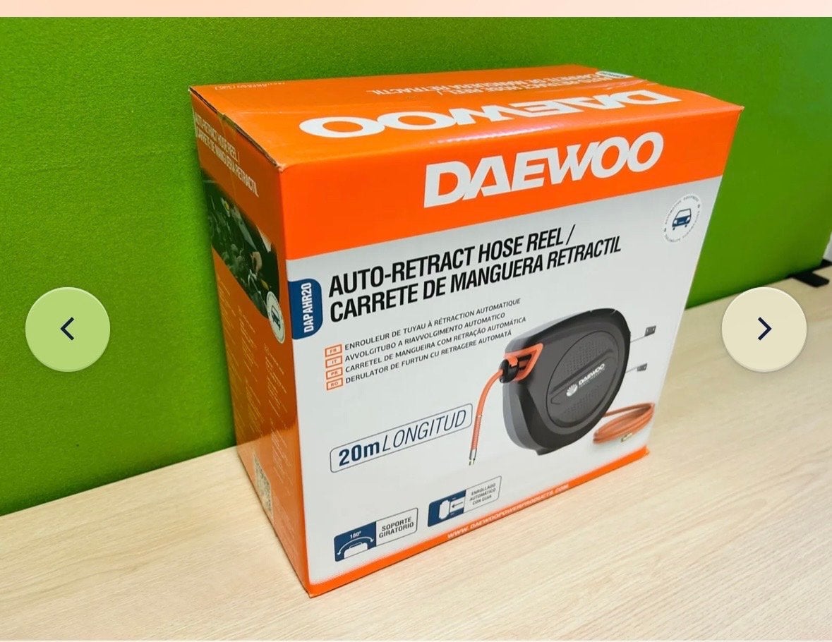 Compressor Daewoo Automatische Oprolbare Slanghaspel 20m, Ophalen, Nieuw, Minder dan 200 liter/min, Minder dan 25 liter