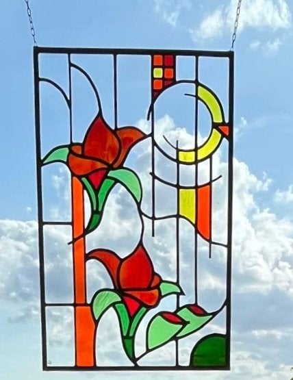 Raamhanger glas in lood voorzetraam, Meerkleurig, Overige materialen, Overige stijlen, Nieuw