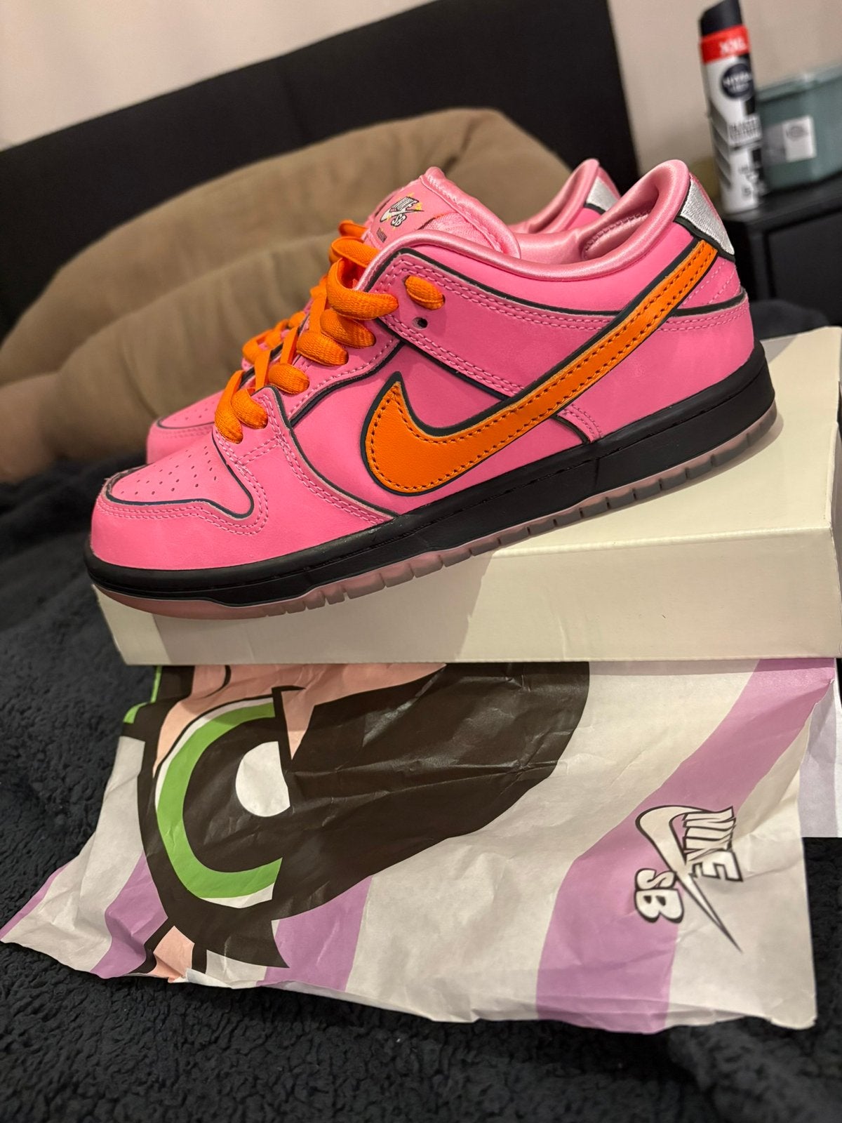 Nike dunk sb powerpuff girls blossom maat 37,5, Ophalen, Zo goed als nieuw, Sneakers of Gympen