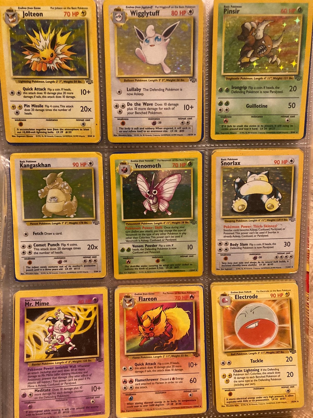Pokemon kaarten jungle set met holo's, Ophalen of Verzenden, Zo goed als nieuw, Meerdere kaarten