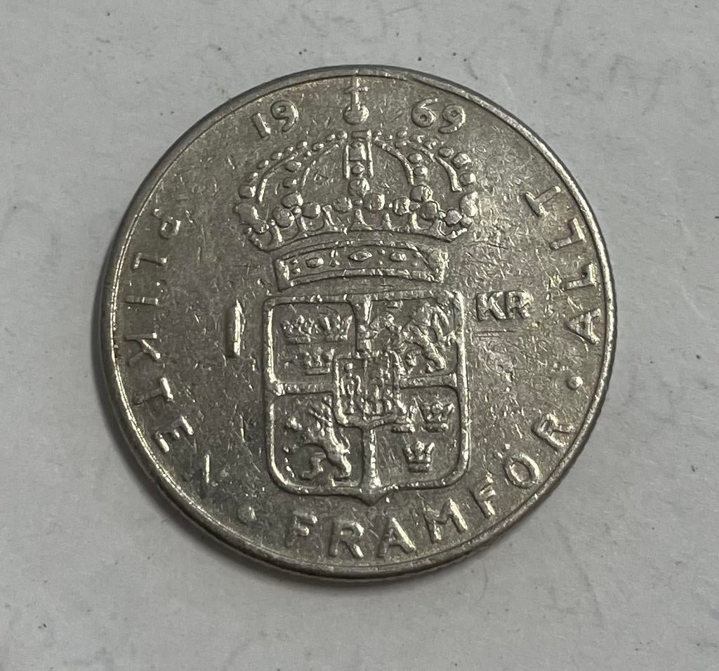 1 kroon Zweden 1969, Ophalen of Verzenden, Overige landen