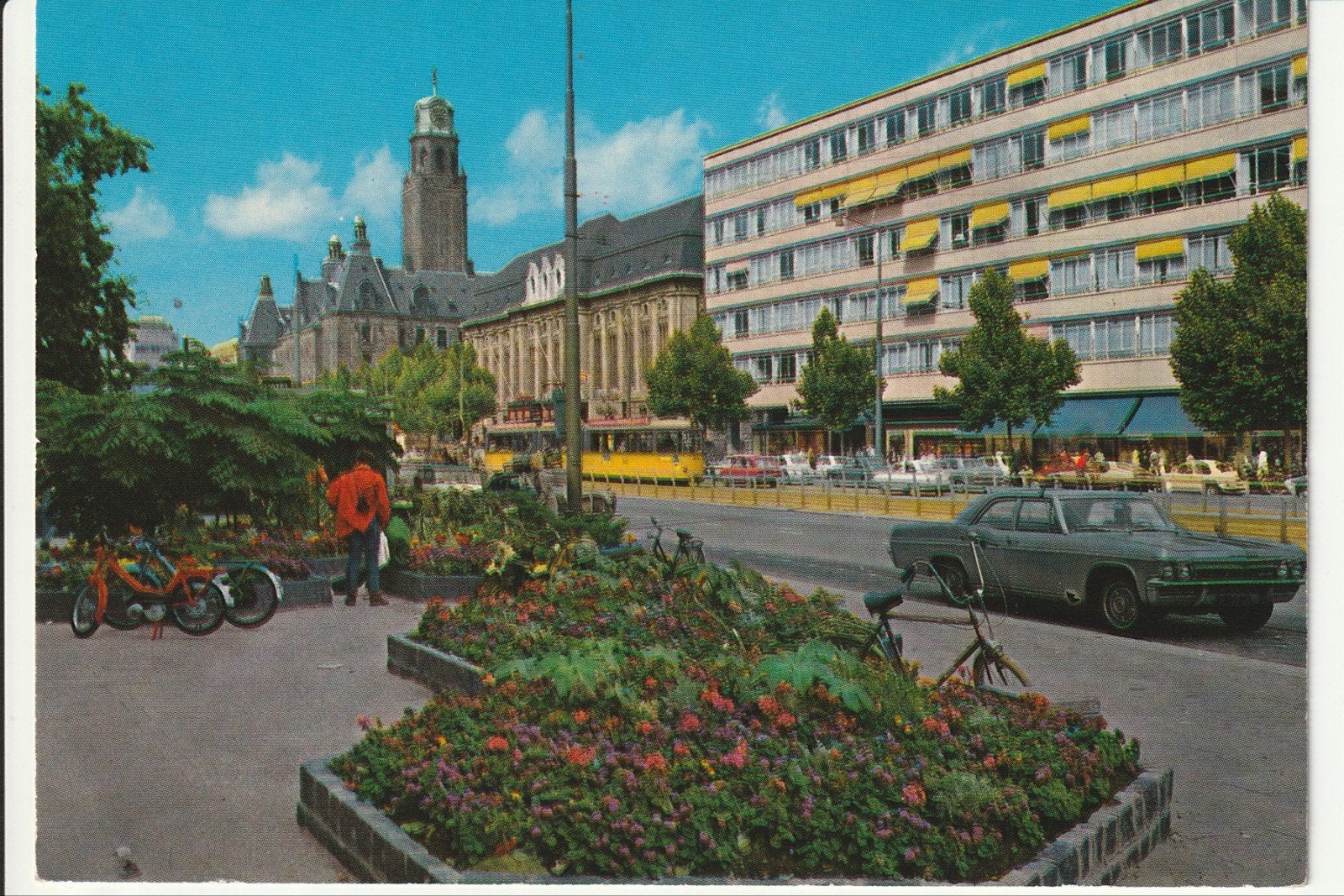 ROTTERDAM COOLSINGEL STADHUIS BROMMERS AUTO'S RET DUWAG TRAM, Ophalen of Verzenden, 1960 tot 1980, Ongelopen, Zuid-Holland