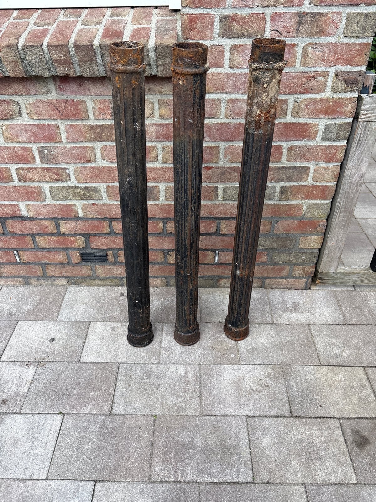 Set van 2 antieke gietijzeren regenpijpen, Ophalen