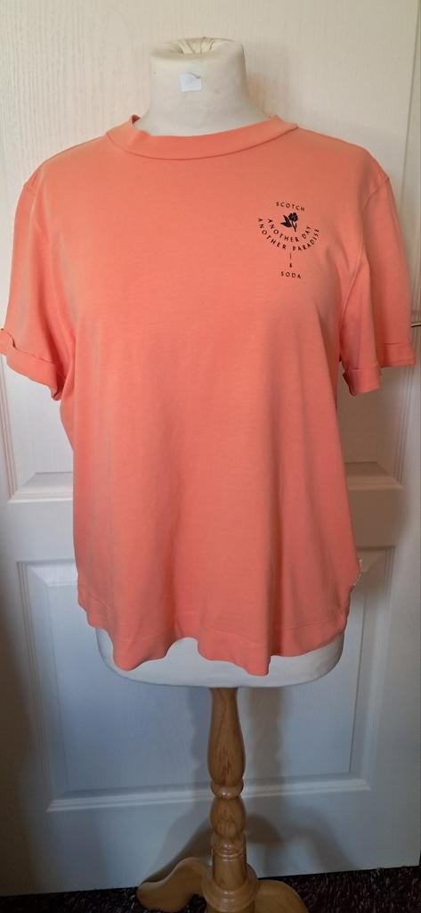 Scotch & Soda katoenen shirtje zalmkleurig maat S, Overige kleuren, Onbekend, Scotch & Soda, Ophalen of Verzenden