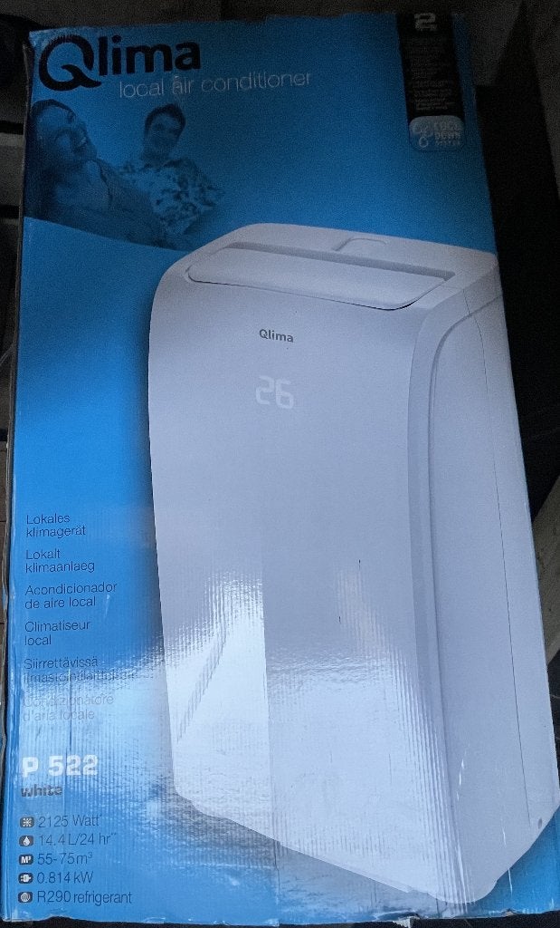 Qlima 522 mobiele airco, Ophalen, Timer, 3 snelheden of meer, Zo goed als nieuw