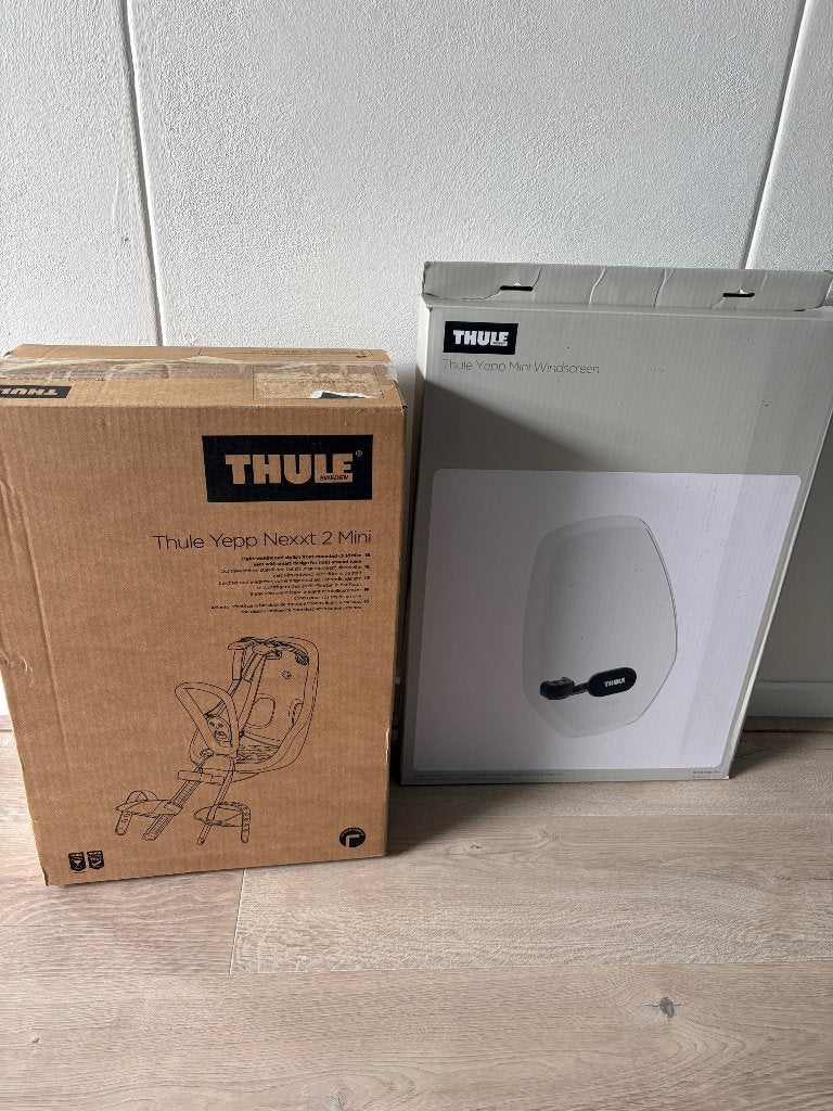 Thule Yepp Nexxt 2 Mini Fietszitje met Windscherm, Voetsteuntjes, Nieuw, Ophalen of Verzenden, Thule