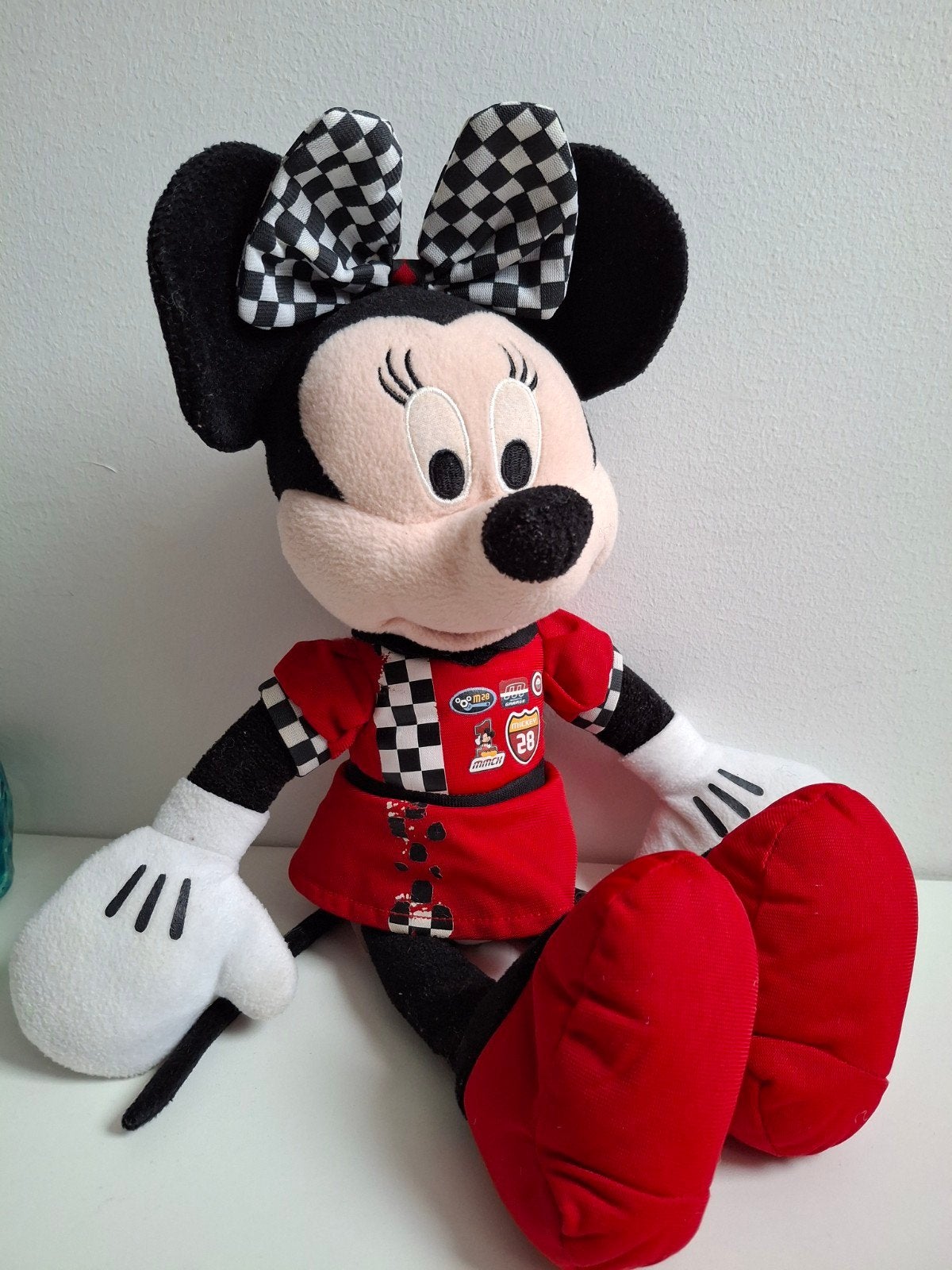 Mooie Minnie Mouse knuffel in race pakje (Disney), Ophalen of Verzenden, Gebruikt