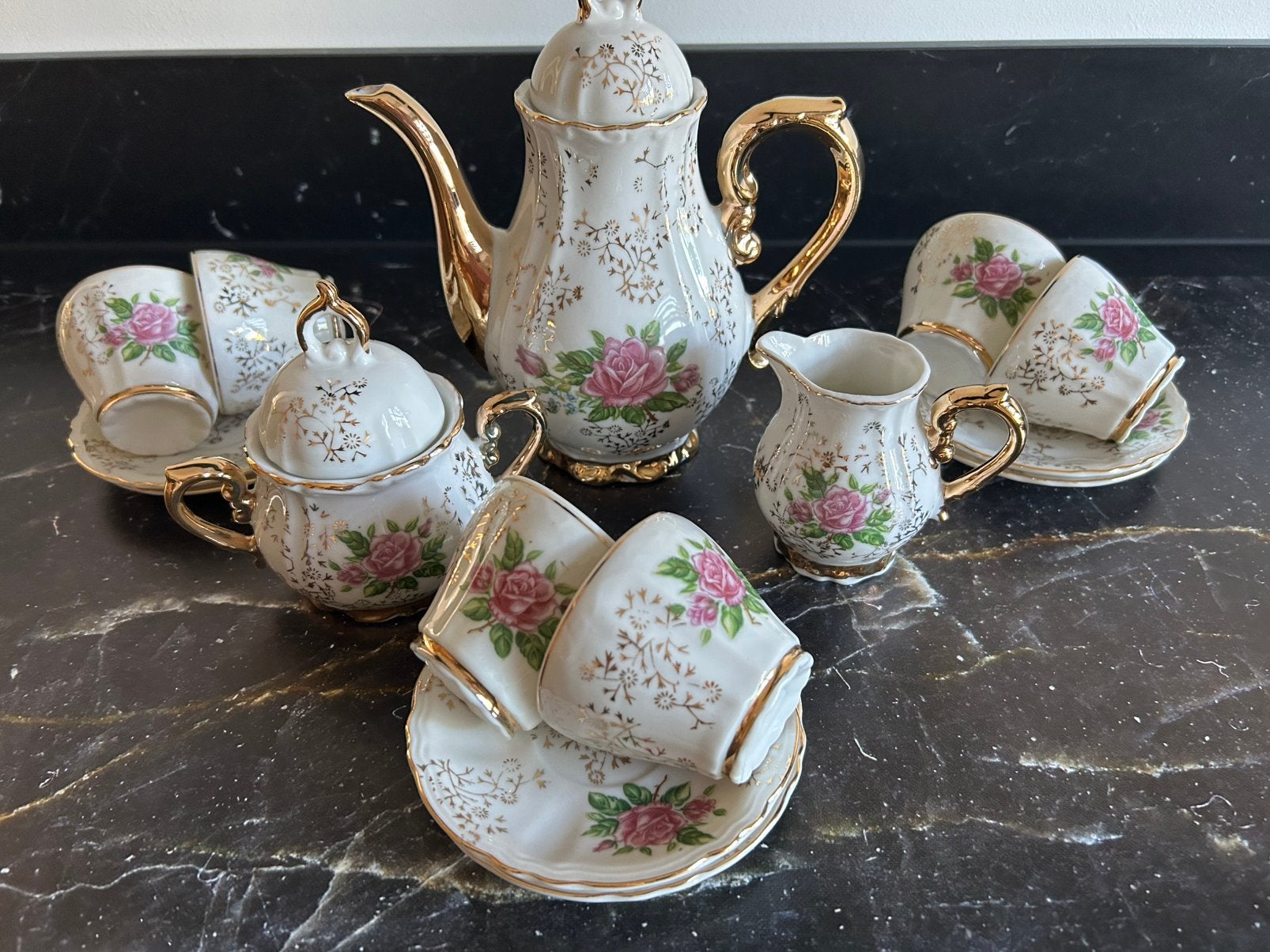 Prachtig Brocant vintage servies, Antiek en Kunst, Ophalen of Verzenden