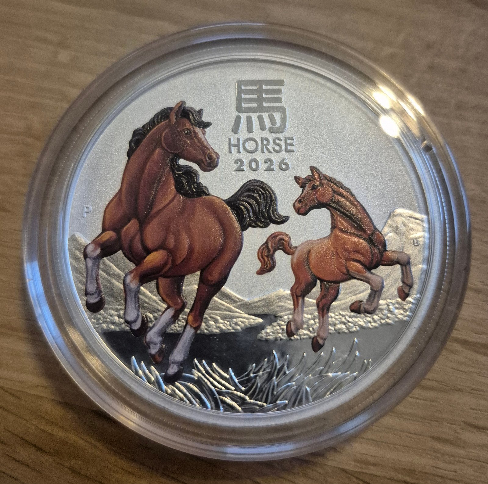 5 oz zilver Perth Mint Horse 2026 Coloured, Postzegels en Munten, Edelmetalen en Baren, Ophalen of Verzenden, Zilver