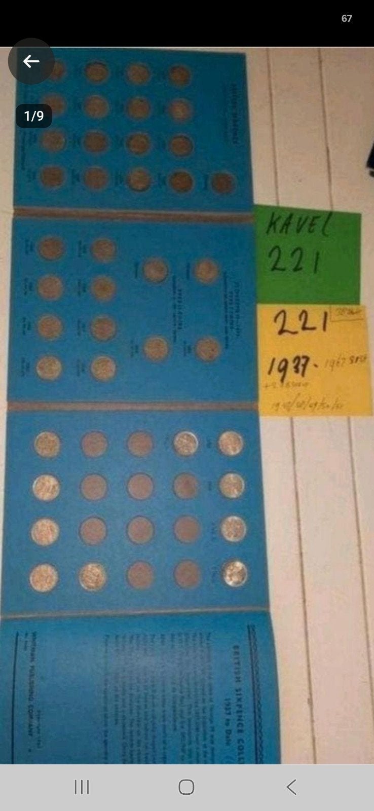 sixpence 1937 tot 1967  in withman folder  kn 221, Ophalen of Verzenden, Buitenland, Munten