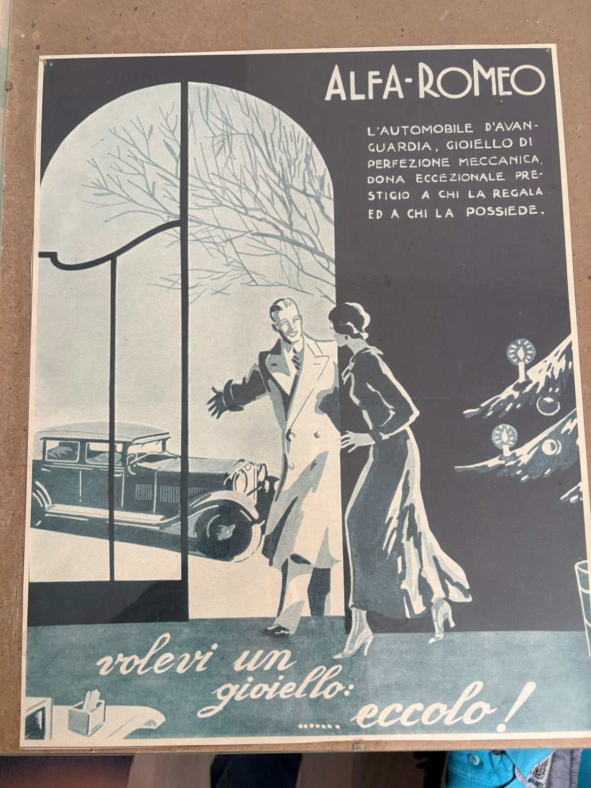 Vintage Alfa Romeo Poster - Klassieke Auto Reclame, Ophalen, Gebruikt, Auto's