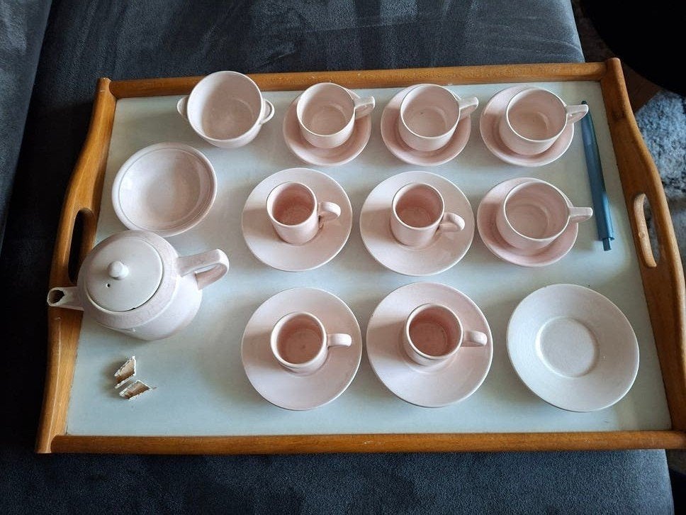 20delig kinderservies, ca. 1920, Oostenrijk, KPM, lichtroze, Ophalen of Verzenden