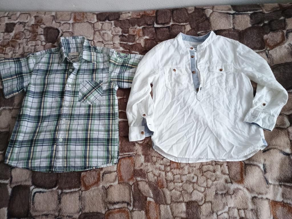 Twee katoenen zomerhemden voor jongens, maat 122, H&M, Ophalen of Verzenden, Zo goed als nieuw, Shirt of Longsleeve