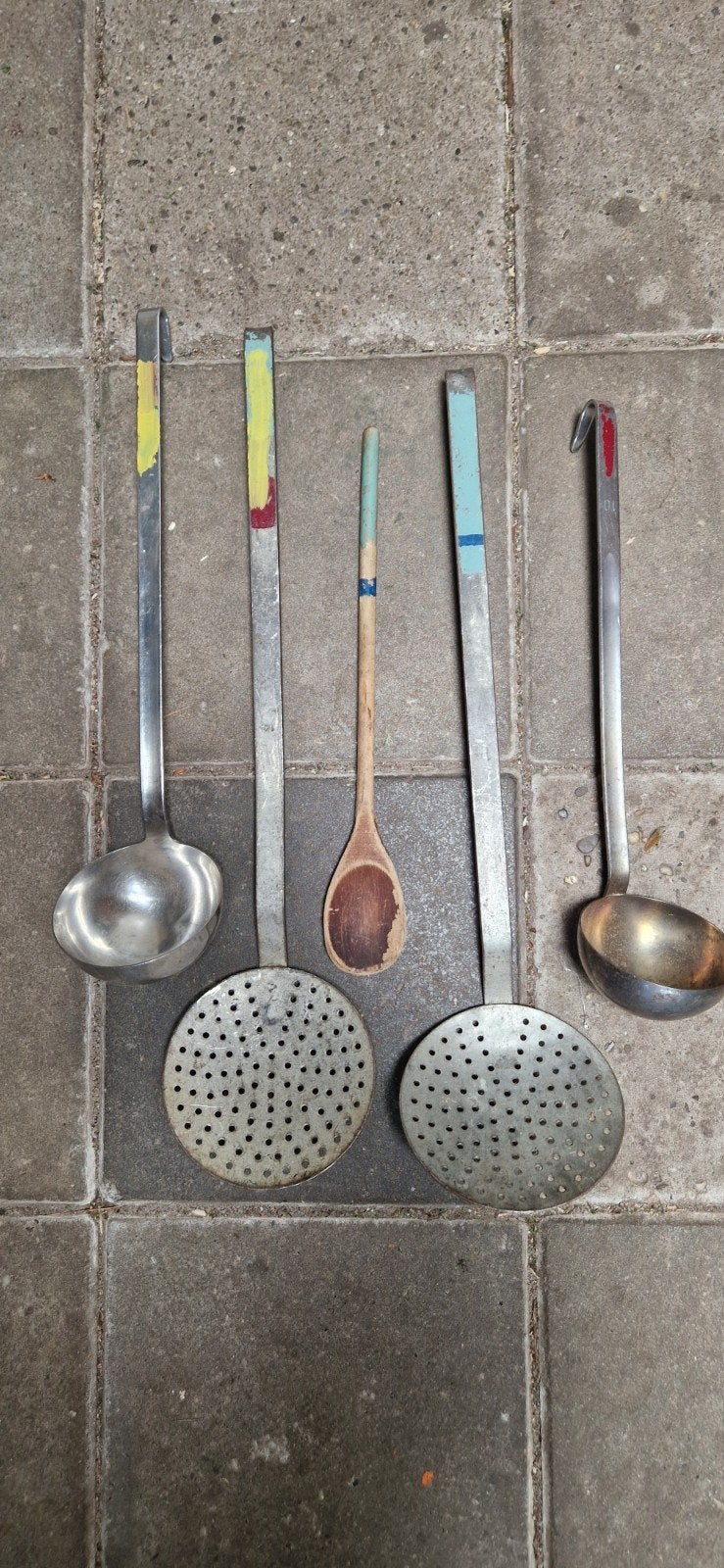 Soeplepel, schuimspaan, pollepel - alleen ophalen., Ophalen of Verzenden, Rvs of Chroom
