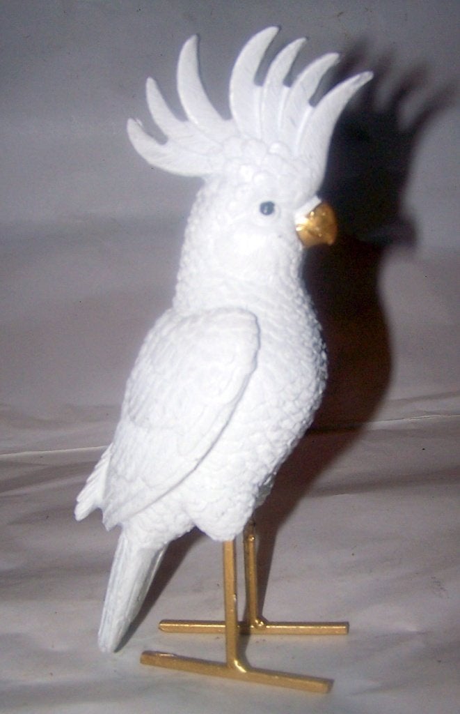 Witte Kaketoe Beeldje - Decoratief Vogelbeeld, Izgs., Ophalen of Verzenden, Zo goed als nieuw, Dier