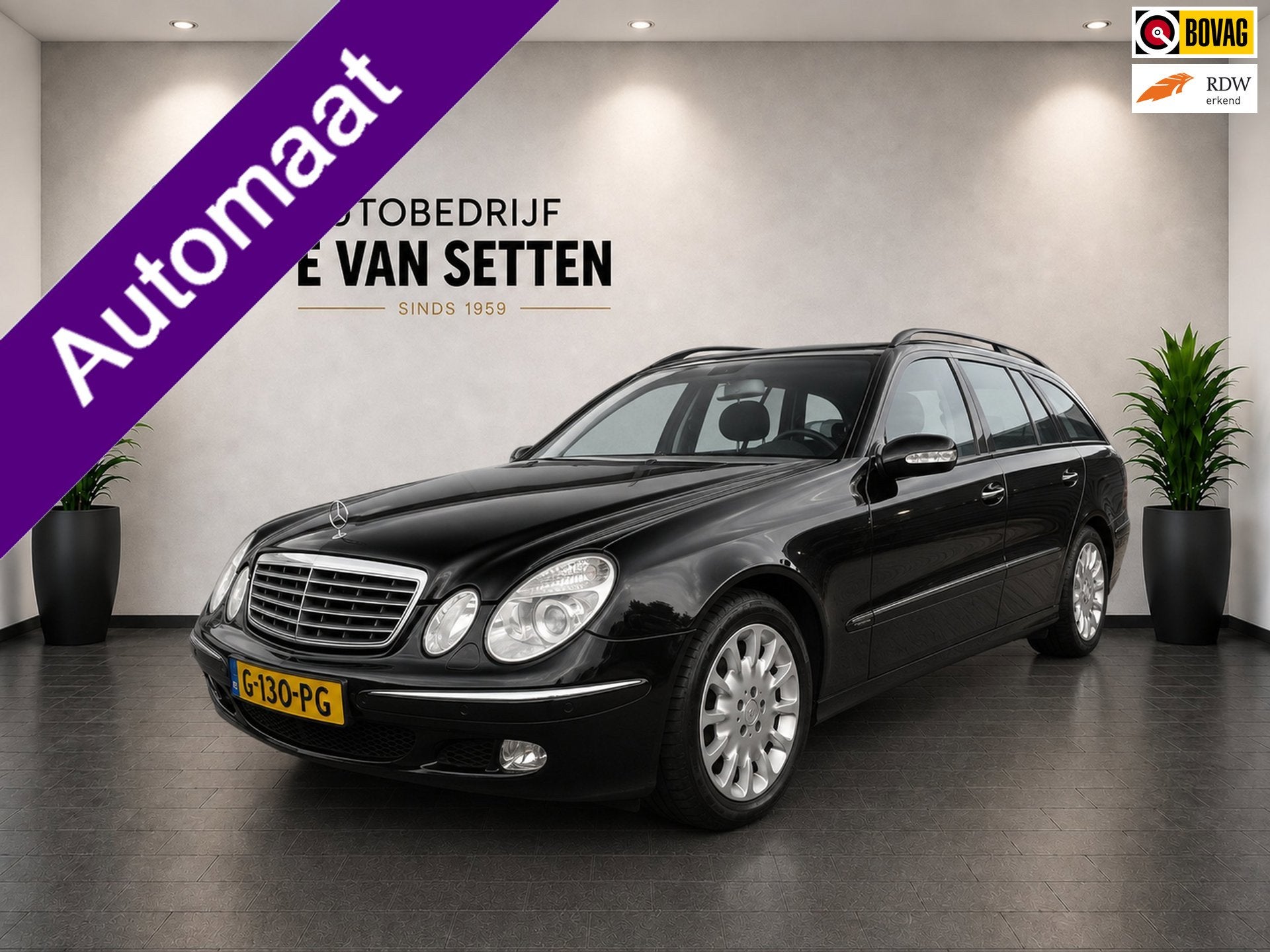 Mercedes-Benz E-klasse Combi 500 Elegance 4-Matic, Gebruikt, Automatische klimaatregeling, Zwart, Leder