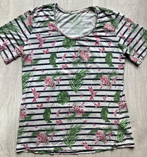 Dames T-shirt maat L van Esmara, Wit, Maat 42/44 (L), Korte mouw, Gedragen