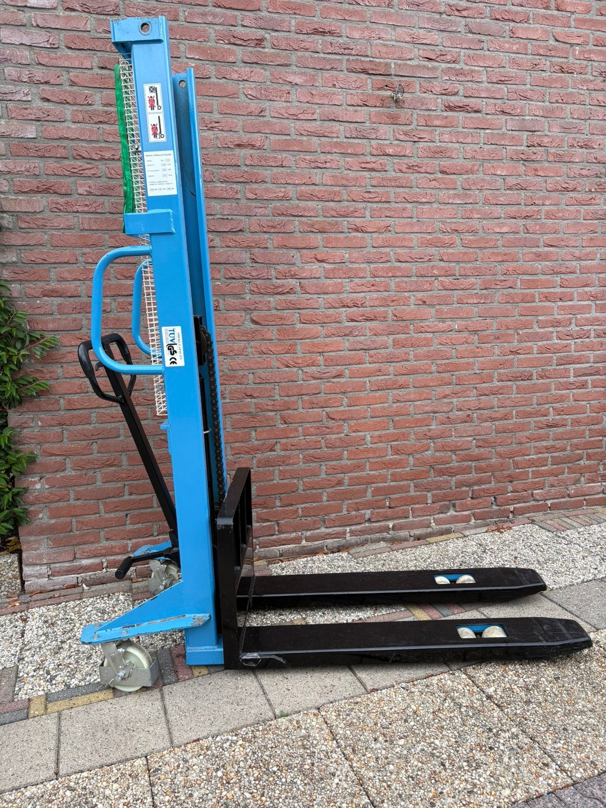 Handmatige Stapelaar 1000kg, Doe-het-zelf en Verbouw, Palletwagens en Pompwagens, Ophalen, Zo goed als nieuw