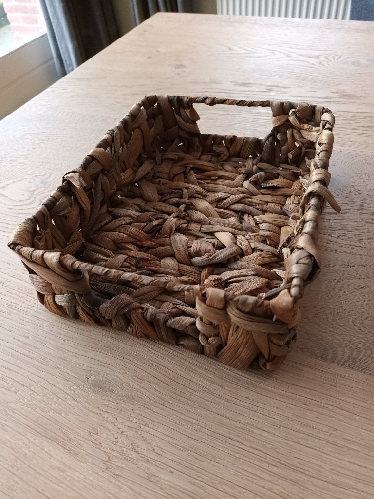 Mandje decoratie mand ong 23 x 19 x 7 cm met handvaten, Met handvatten, Gebruikt, Mand, Ophalen of Verzenden