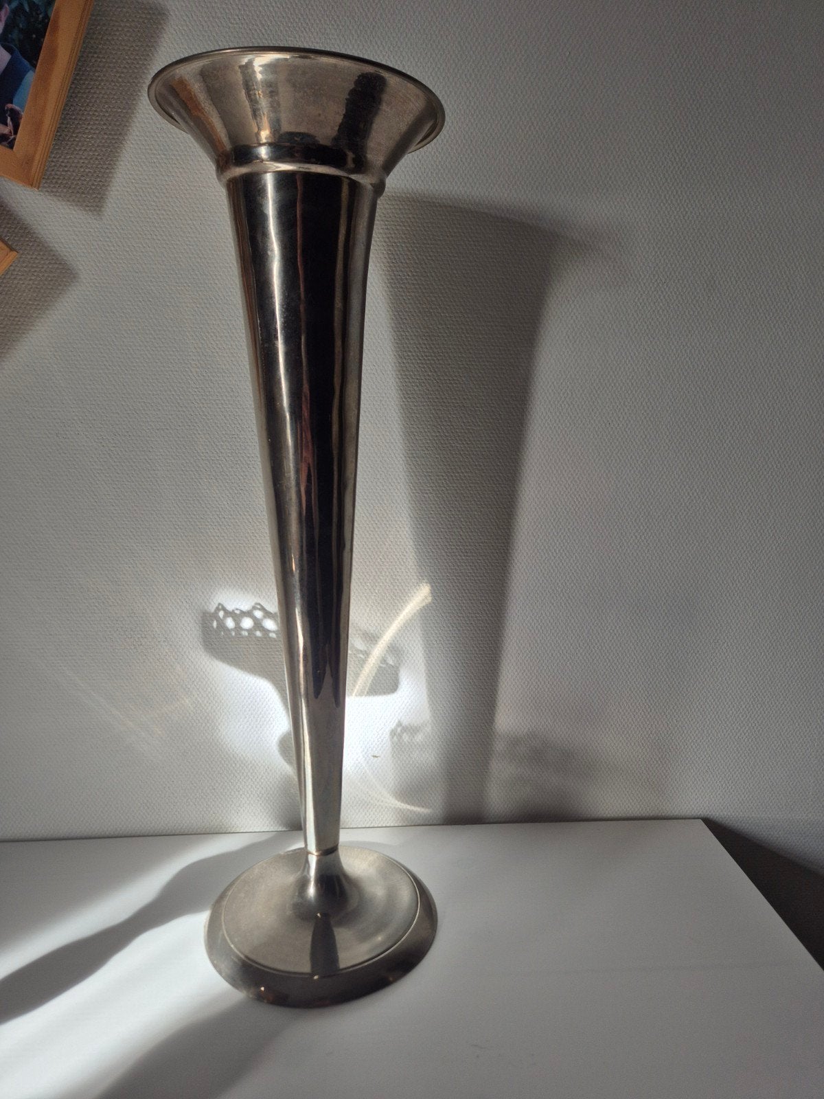 brass kandelaar 57,5 cm hoog, Ophalen, Zilver
