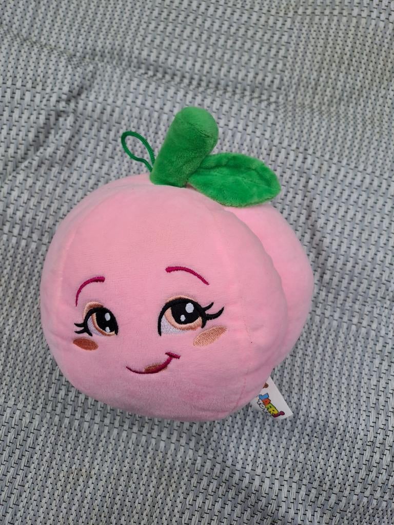 Grote roze perzik peach knuffel met lachend gezichtje, Kinderen en Baby's, Speelgoed | Knuffels en Pluche, Overige typen, Ophalen of Verzenden