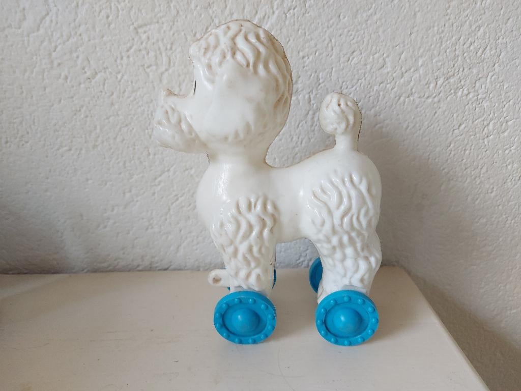 Vintage plastic poedel jaren '50, Ophalen of Verzenden, Gebruikt