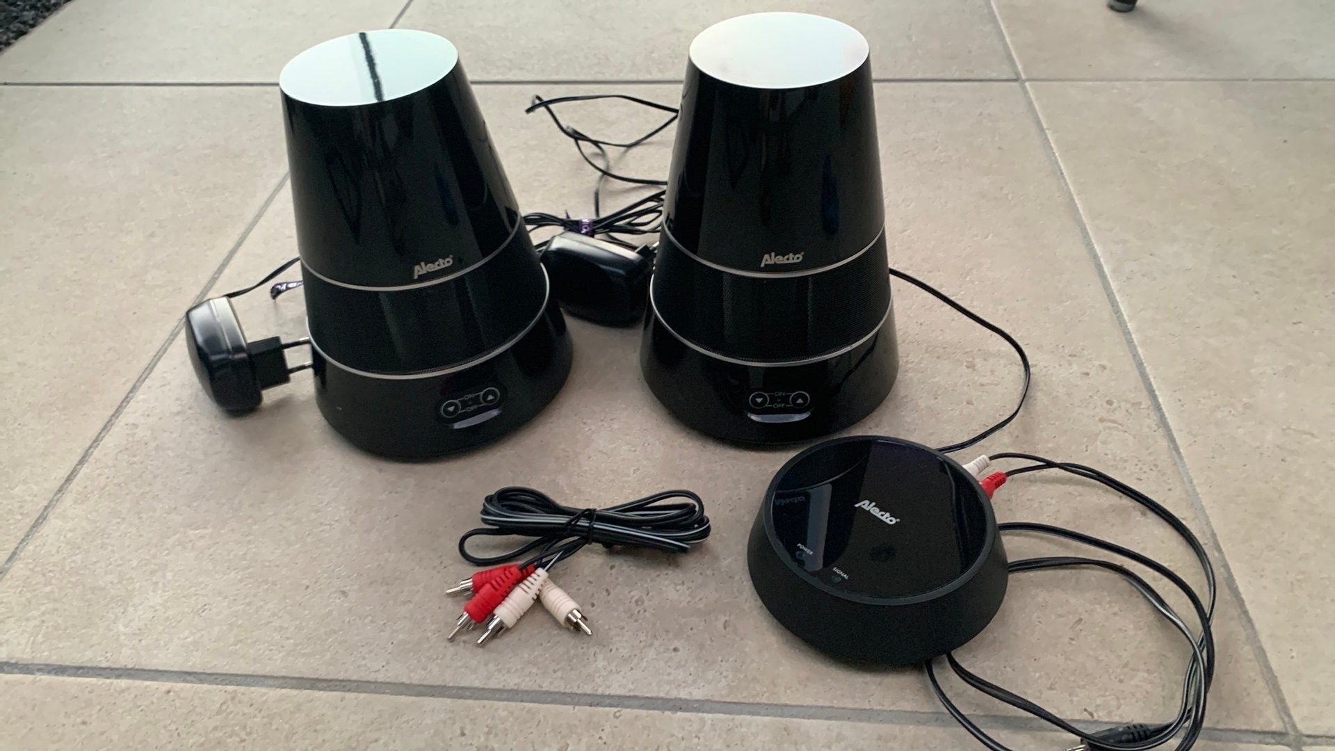 Draadloos muziek boxen speakersysteem Alecto 2 boxen, Ophalen of Verzenden
