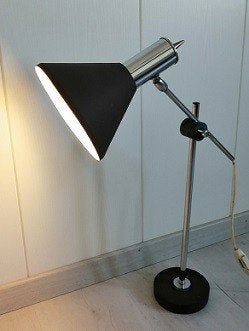 Mooie vintage bruine tafellamp van Herda uit de jaren 70, Huis en Inrichting, Vintage, Zo goed als nieuw, Philips, Metaal