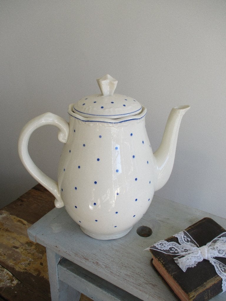 brocante oude aardewerk koffiepot van Boch, Ophalen of Verzenden