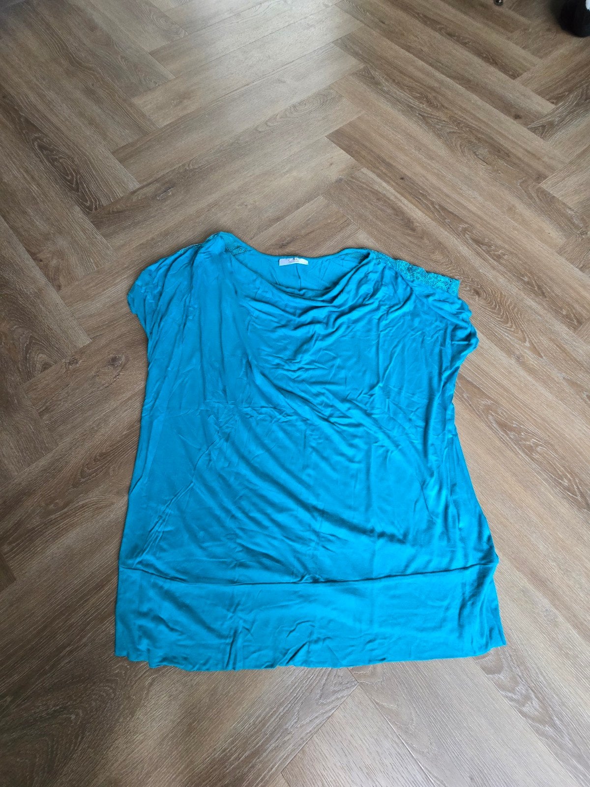 Turquoise shirt C&A maat 54, Ophalen, Zo goed als nieuw, Blauw, Shirt of Top