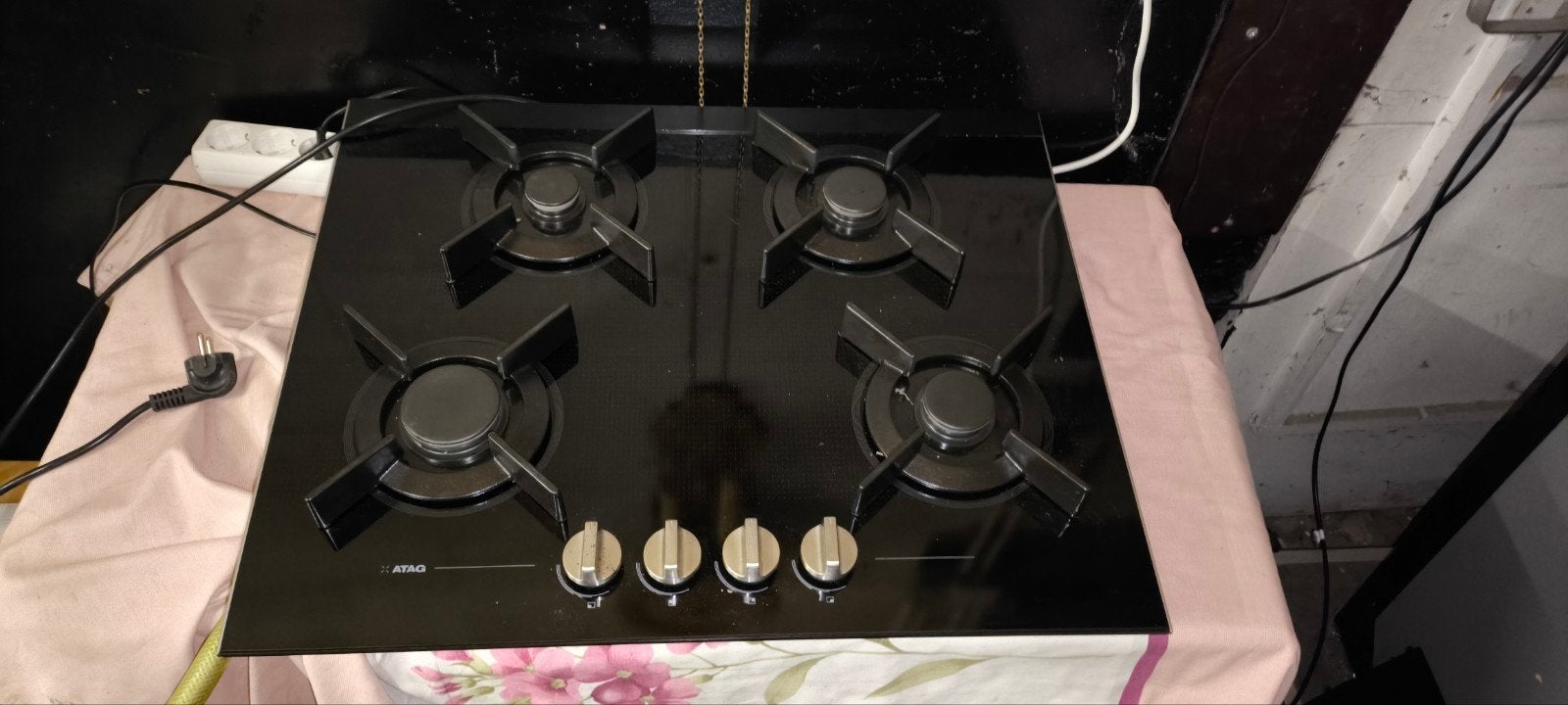 Atag inbouw gaskookplaat op glas, Ophalen, 4 kookzones, Zo goed als nieuw, Inbouw