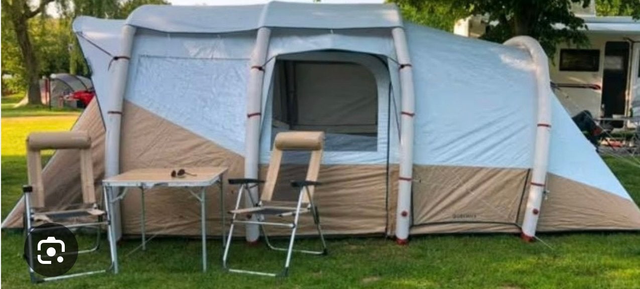 Prachtige opblaastent Quechua 6.3 Fresh & Black, Caravans en Kamperen, Tenten, Ophalen, Zo goed als nieuw