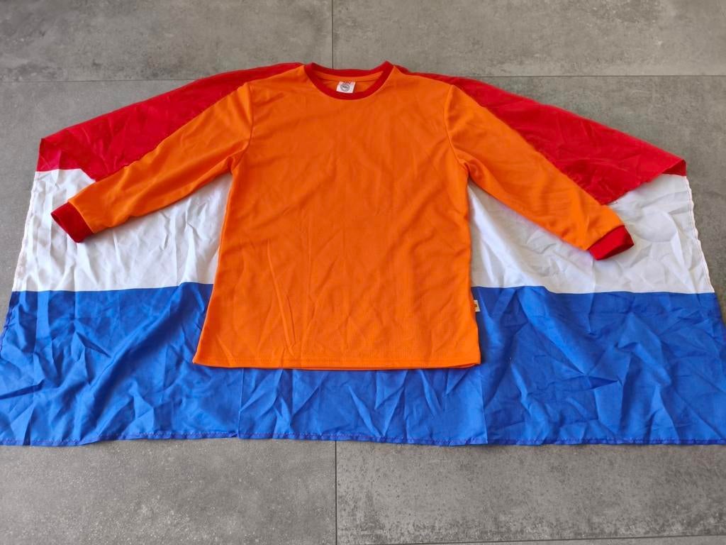Oranje voetbal juich shirt met Nederlandse vlag voor WK, Ophalen of Verzenden, Shirt